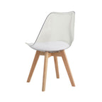 Scandi - Rectangular Dining Table + 4 Chairs Set - Transparent