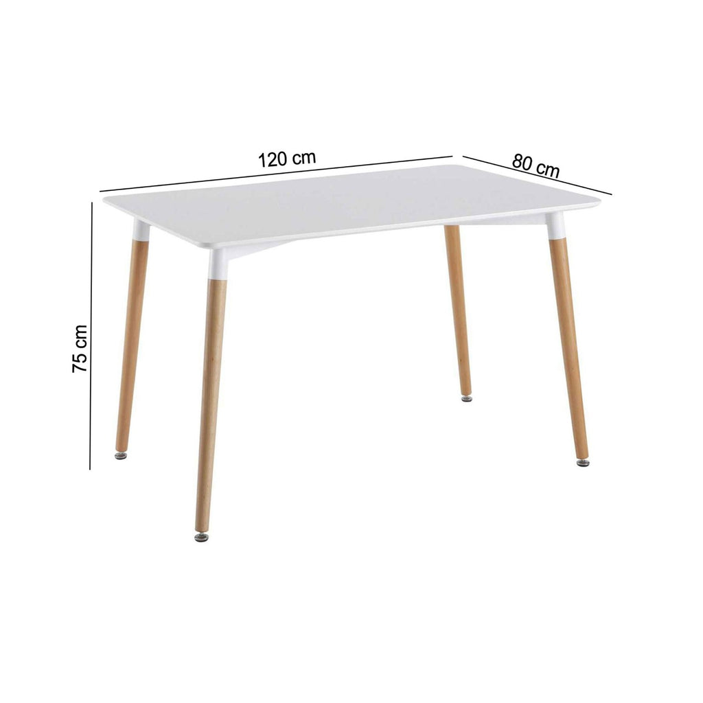 Scandi - Rectangular Dining Table + 4 Chairs Set - Transparent