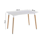 Scandi - Rectangular Dining Table + 4 Chairs Set - Transparent