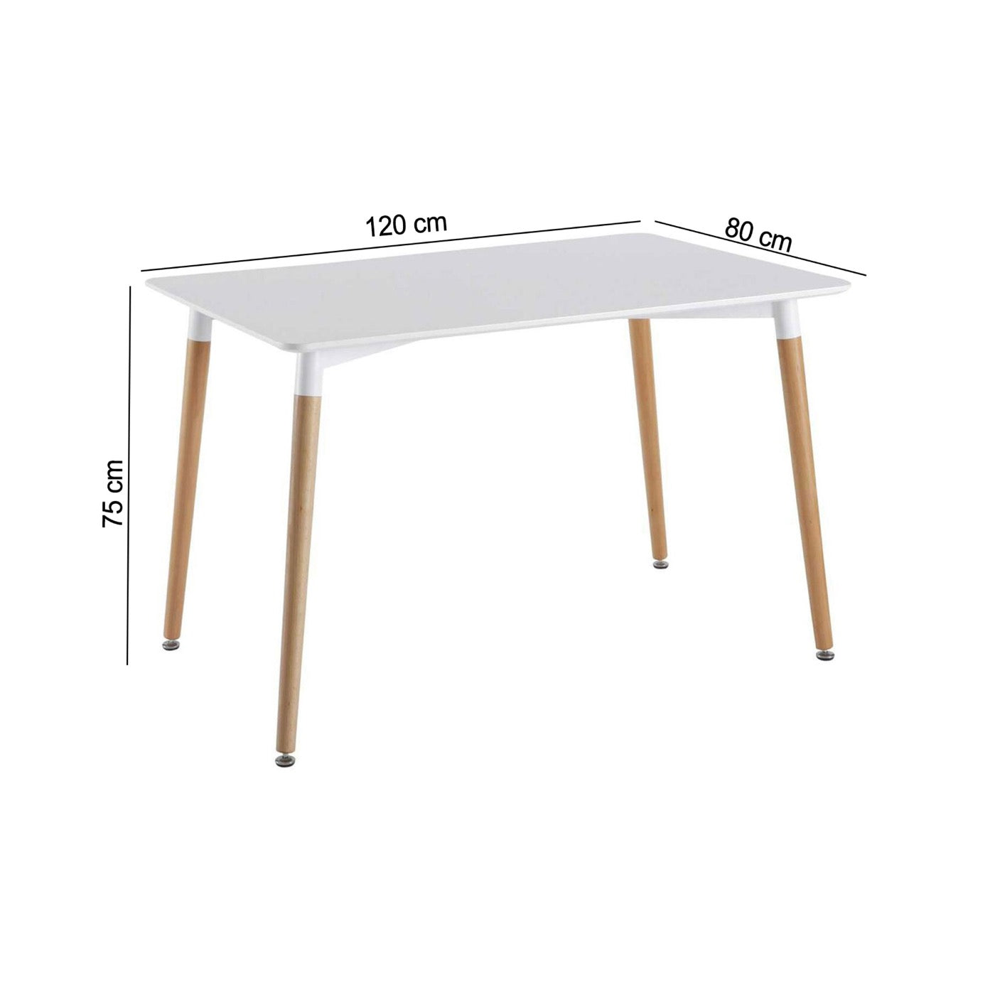 Scandi - Rectangular Dining Table + 4 Chairs Set - Transparent