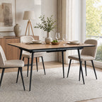 Scandi - Mesa de comedor extensible estilo escandinavo - Natural