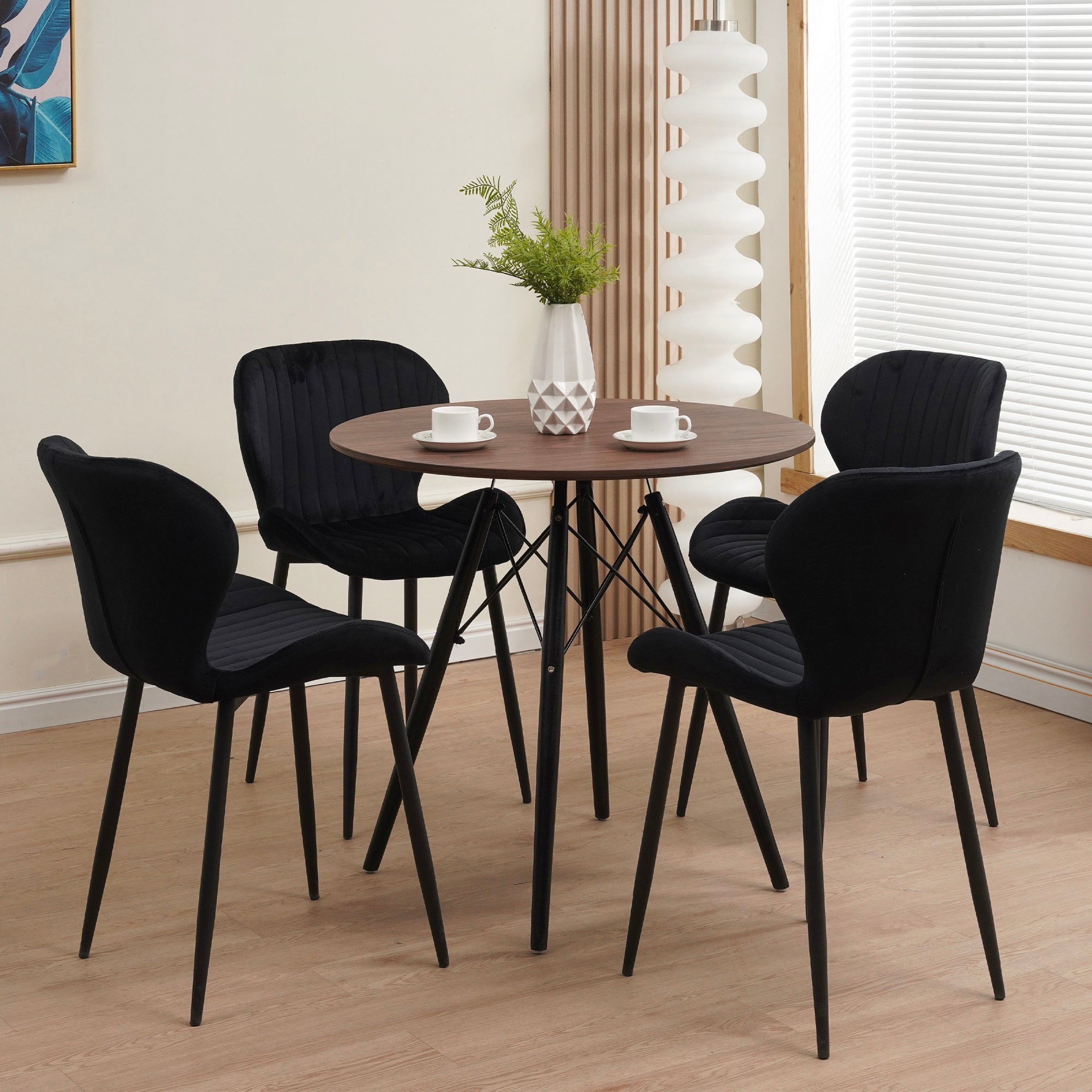 Scandi - Scandinavian Round Dining Table - Walnut