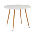 Scandi - Table À Manger Ronde Style Scandinave - Blanc
