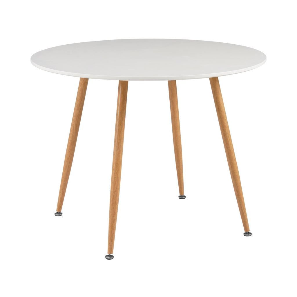 Scandi - Ensemble Table À Manger Ronde + 4 Chaises - Blanc