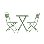 Baca - Ensemble Table + 2 Chaises De Jardin Pliable En Métal - Vert