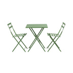 Baca - Table + 2 Metal Garden Chairs Set - Green