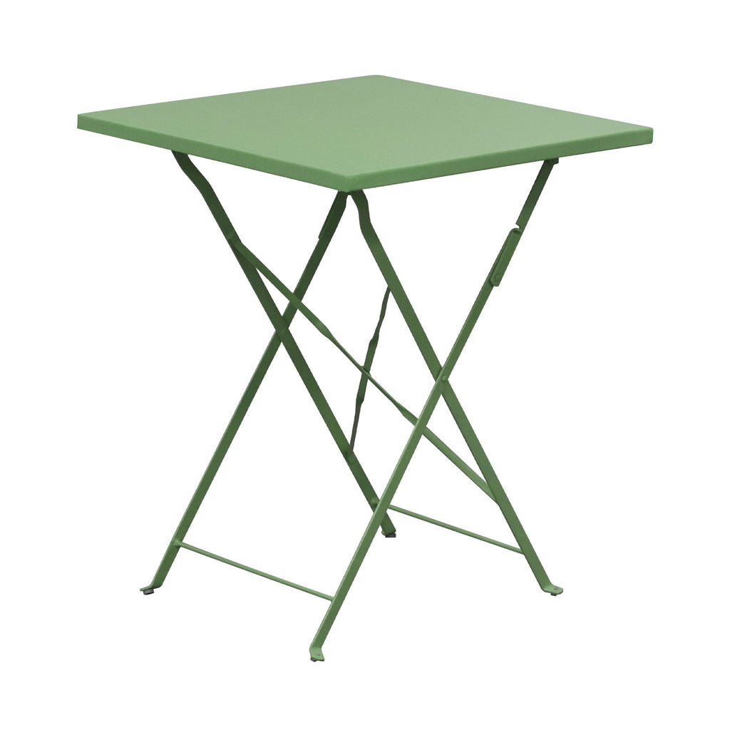 Baca - Table + 2 Metal Garden Chairs Set - Green