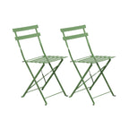 Baca - Table + 2 Metal Garden Chairs Set - Green
