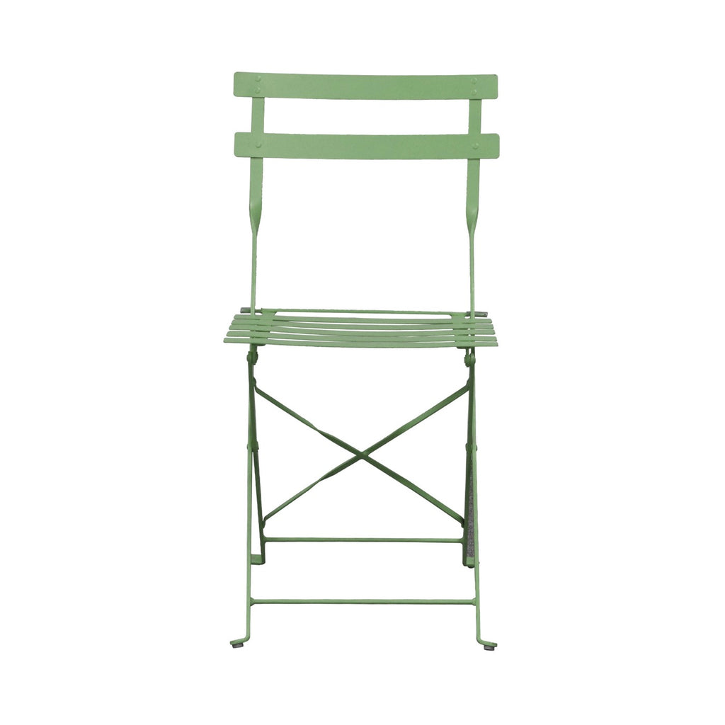 Baca - Table + 2 Metal Garden Chairs Set - Green