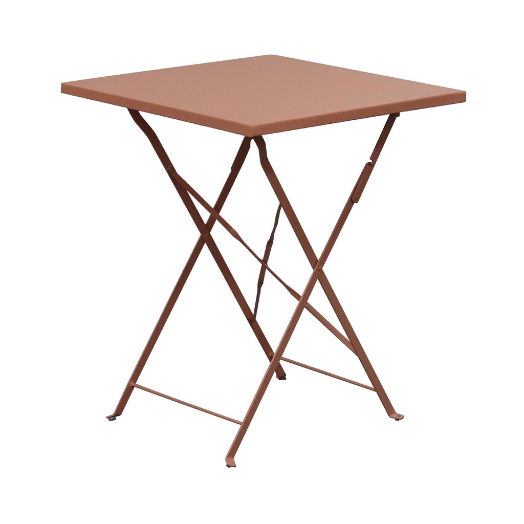Baca - Table + 2 Metal Garden Chairs Set - Terracotta