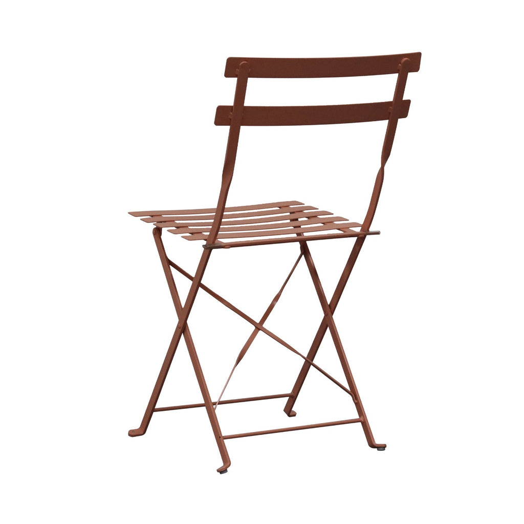 Baca - Table + 2 Metal Garden Chairs Set - Terracotta