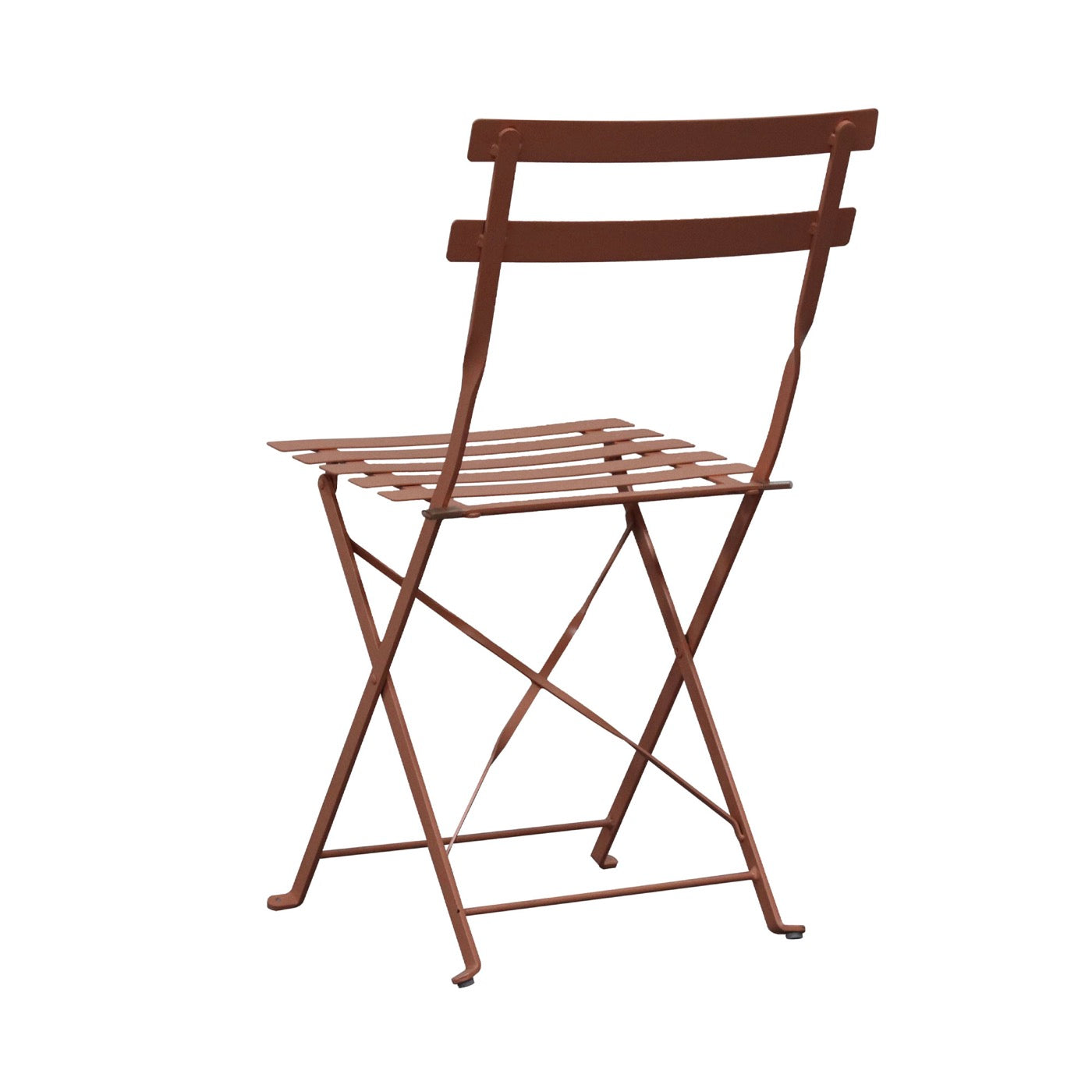 Baca - Table + 2 Metal Garden Chairs Set - Terracotta