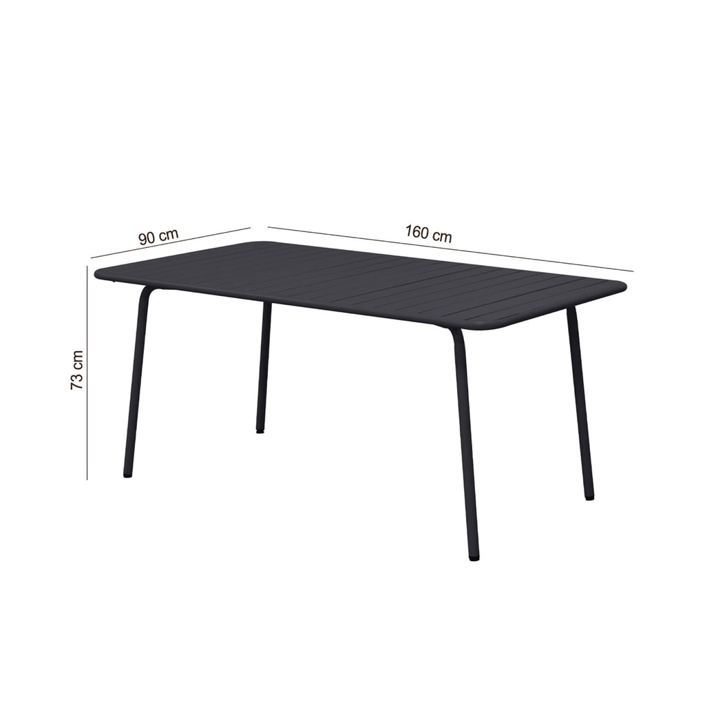 Baca - Mesa de Jardín de Metal - Gris