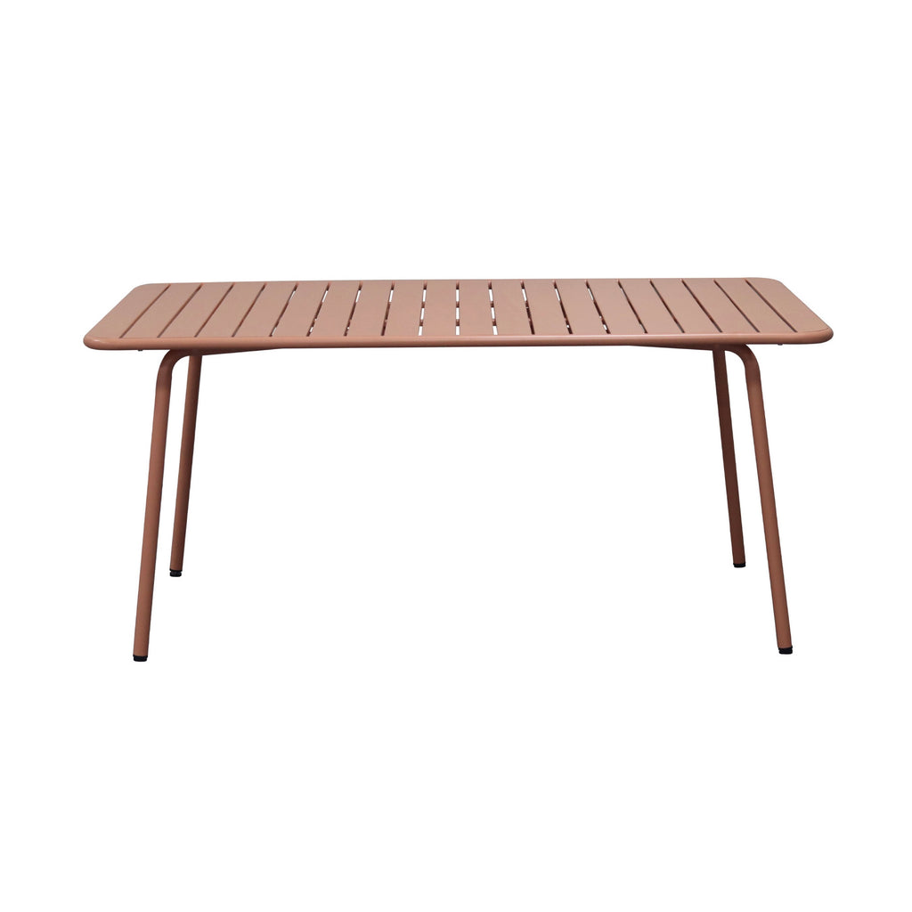 Baca - Ensemble Table De Jardin + 4 Fauteuils En Métal - Terracotta