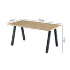 Alina - Table À Manger Et Pieds En Métal - 4 Personnes - Naturel