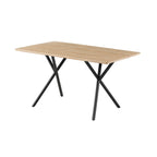 Alina - Mesa de comedor y patas cruzadas de metal - 4 personas - Natural