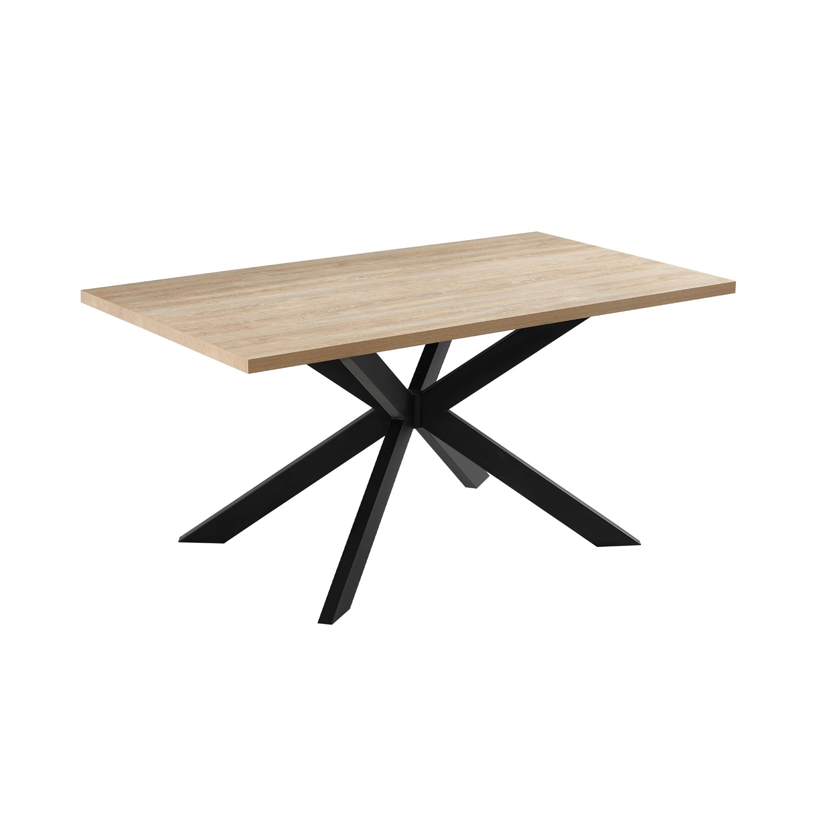 Alina - Metal Cross Legs Dining Table - 4 People - Natural