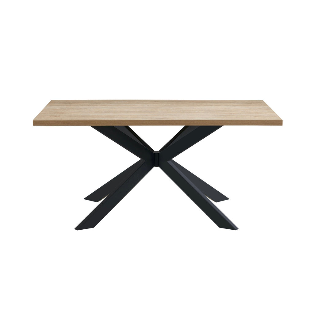 Alina - Metal Cross Legs Dining Table - 4 People - Natural