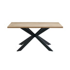 Alina - Metal Cross Legs Dining Table - 4 People - Natural
