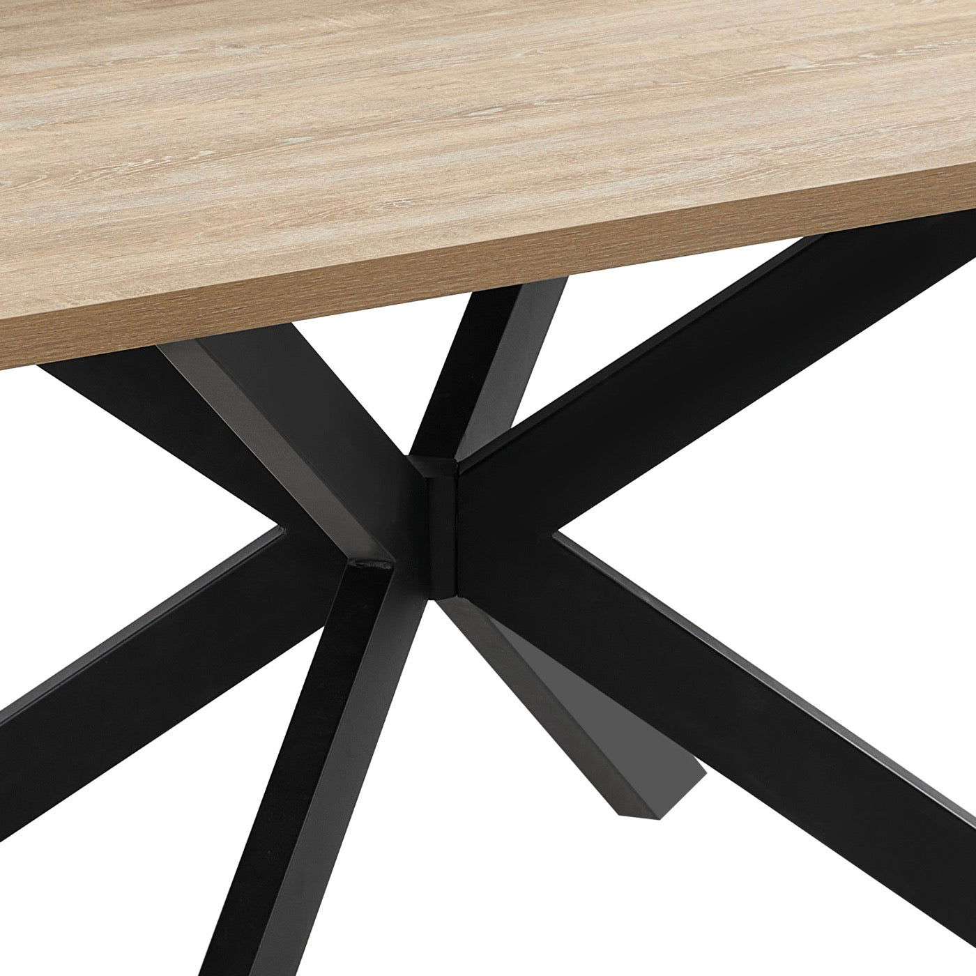 Alina - Metal Cross Legs Dining Table - 4 People - Natural
