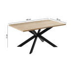Alina - Metal Cross Legs Dining Table - 4 People - Natural
