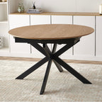 Venter - Table À Manger Extensible Pieds En Métal - Naturel