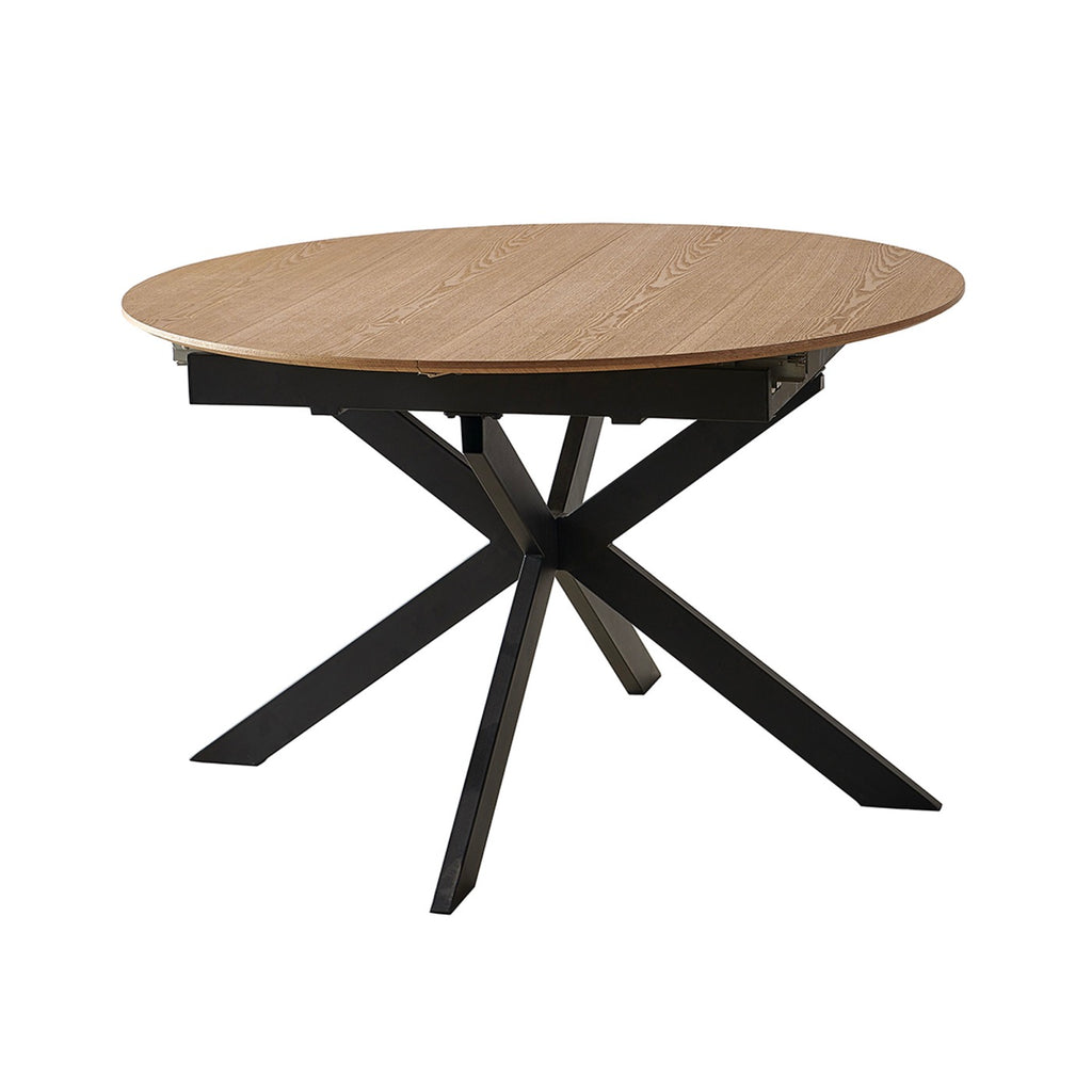 Venter - Table À Manger Extensible Pieds En Métal - Naturel