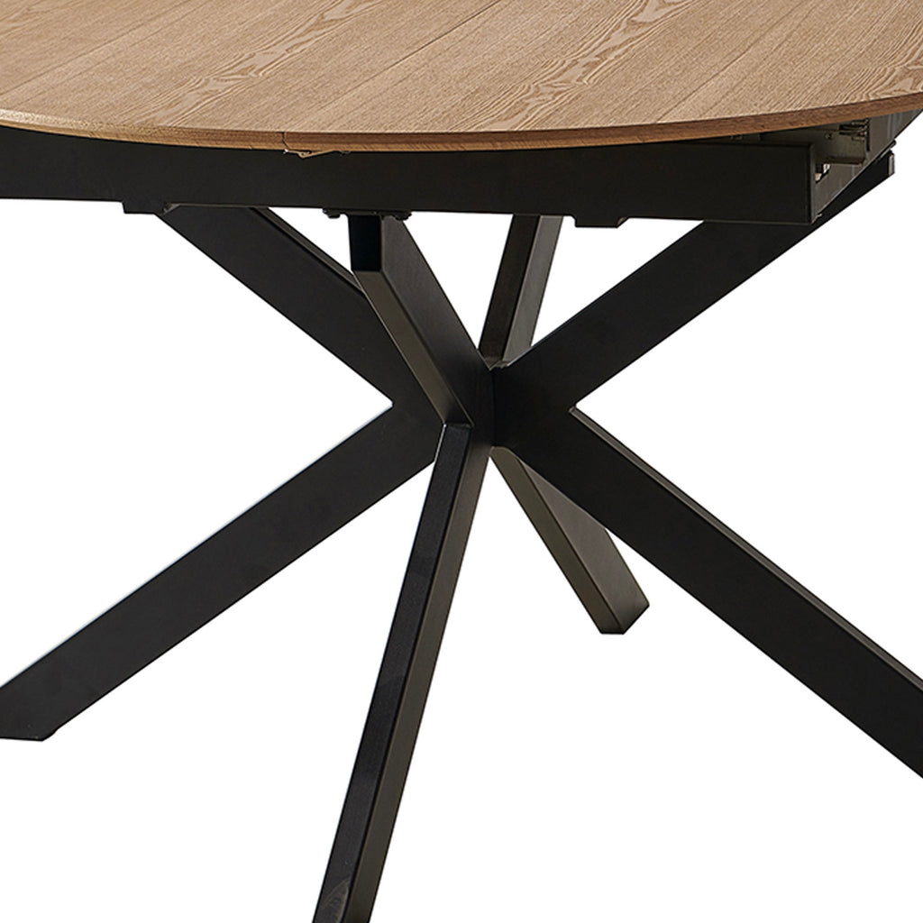 Venter - Table À Manger Extensible Pieds En Métal - Naturel