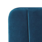 Aviala - Cama contenedor de terciopelo con cabecero + somier de láminas - Azul