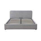 Aviala - Cama Baúl Boucle Con Cabecero + Somier - Gris Claro