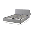 Aviala - Cama Baúl Boucle Con Cabecero + Somier - Gris Claro