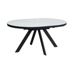 Inski - Mesa de comedor ovalada extensible - 6 plazas - Blanco
