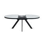 Inski - Mesa de comedor ovalada extensible - 6 plazas - Blanco