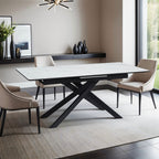 Inski - Mesa de comedor extensible - 8 plazas - Blanco