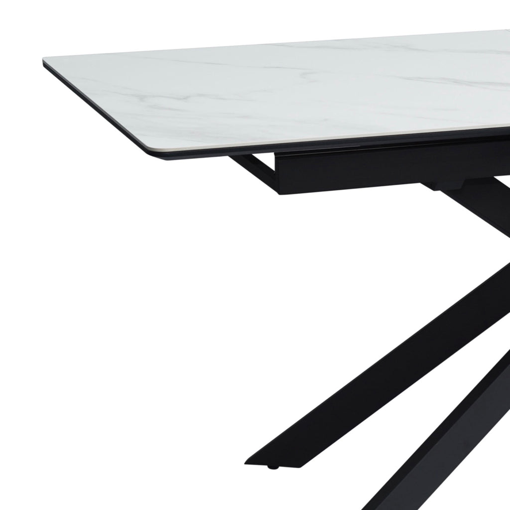 Inski - Mesa de comedor extensible - 8 plazas - Blanco