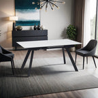 Inski - Mesa de comedor extensible de cerámica - 6 plazas - Blanco
