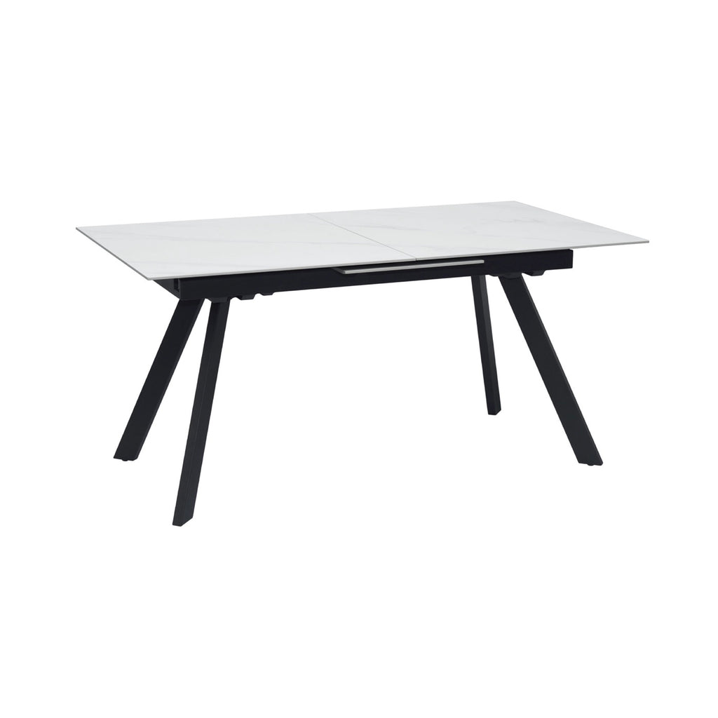 Inski - Mesa de comedor extensible de cerámica - 6 plazas - Blanco