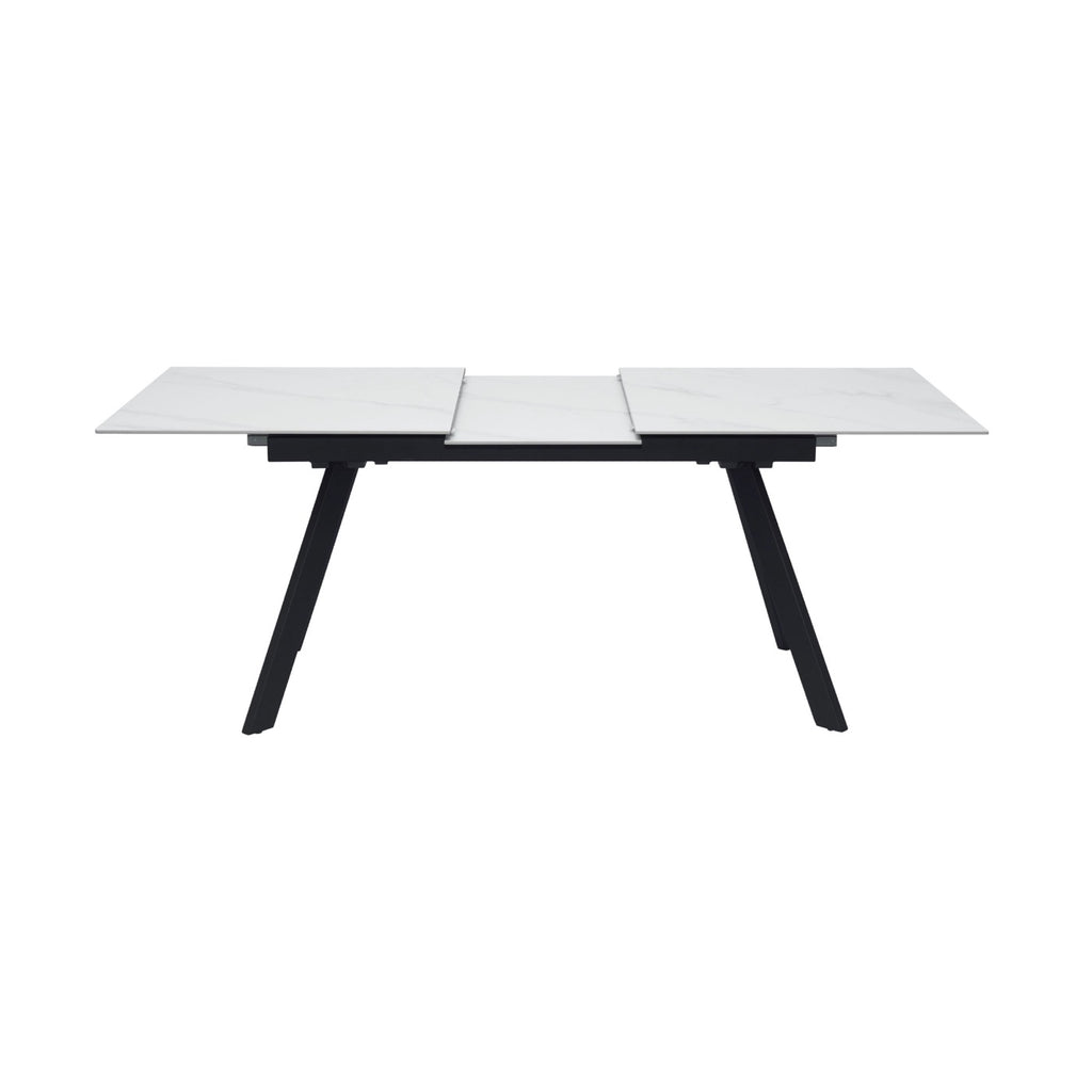 Inski - Mesa de comedor extensible de cerámica - 6 plazas - Blanco