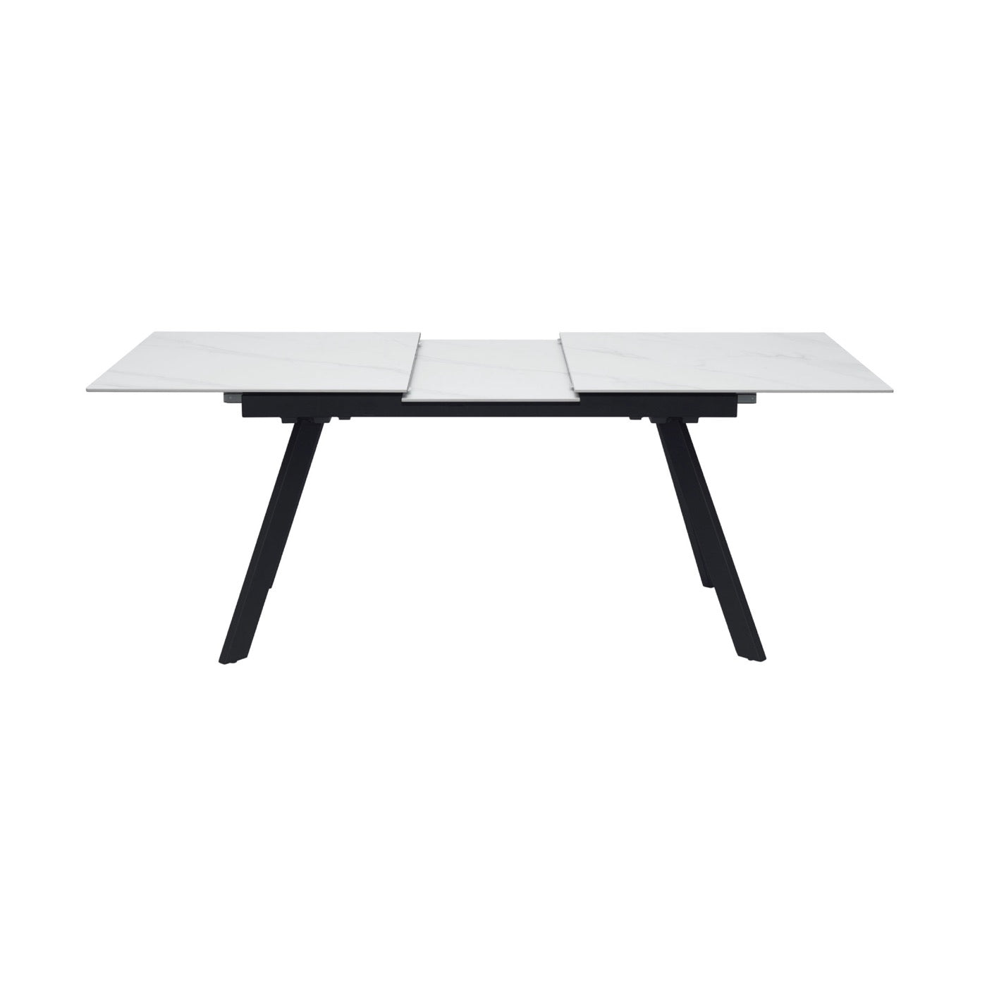 Inski - Mesa de comedor extensible de cerámica - 6 plazas - Blanco