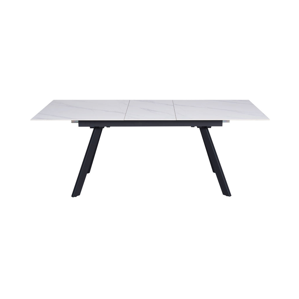 Inski - Mesa de comedor extensible de cerámica - 6 plazas - Blanco
