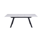 Inski - Mesa de comedor extensible de cerámica - 6 plazas - Blanco