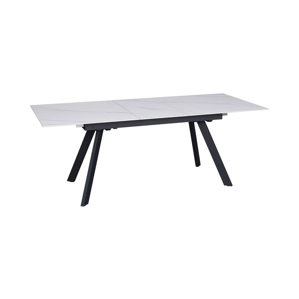 Inski - Mesa de comedor extensible de cerámica - 6 plazas - Blanco