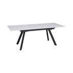 Inski - Mesa de comedor extensible de cerámica - 6 plazas - Blanco