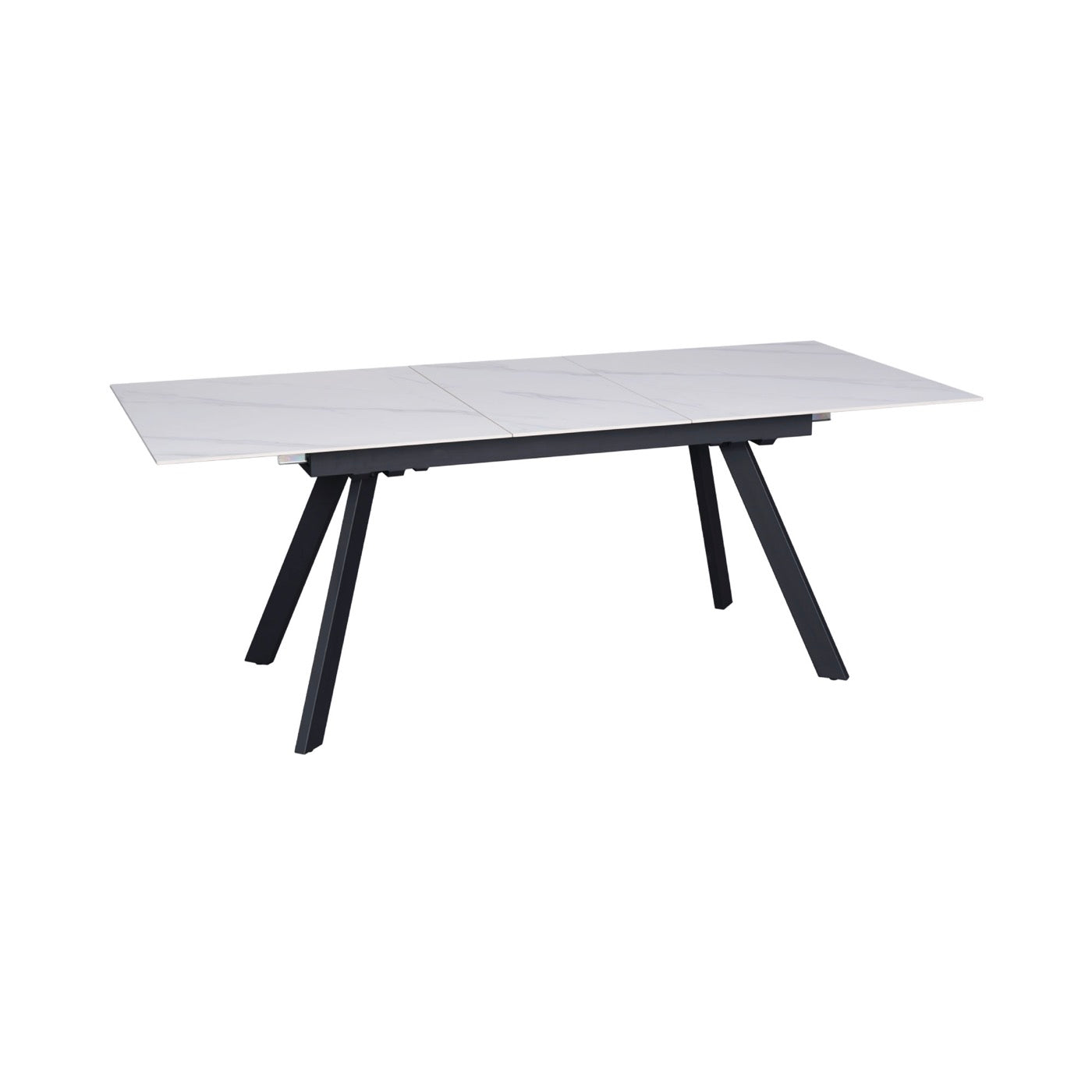 Inski - Mesa de comedor extensible de cerámica - 6 plazas - Blanco