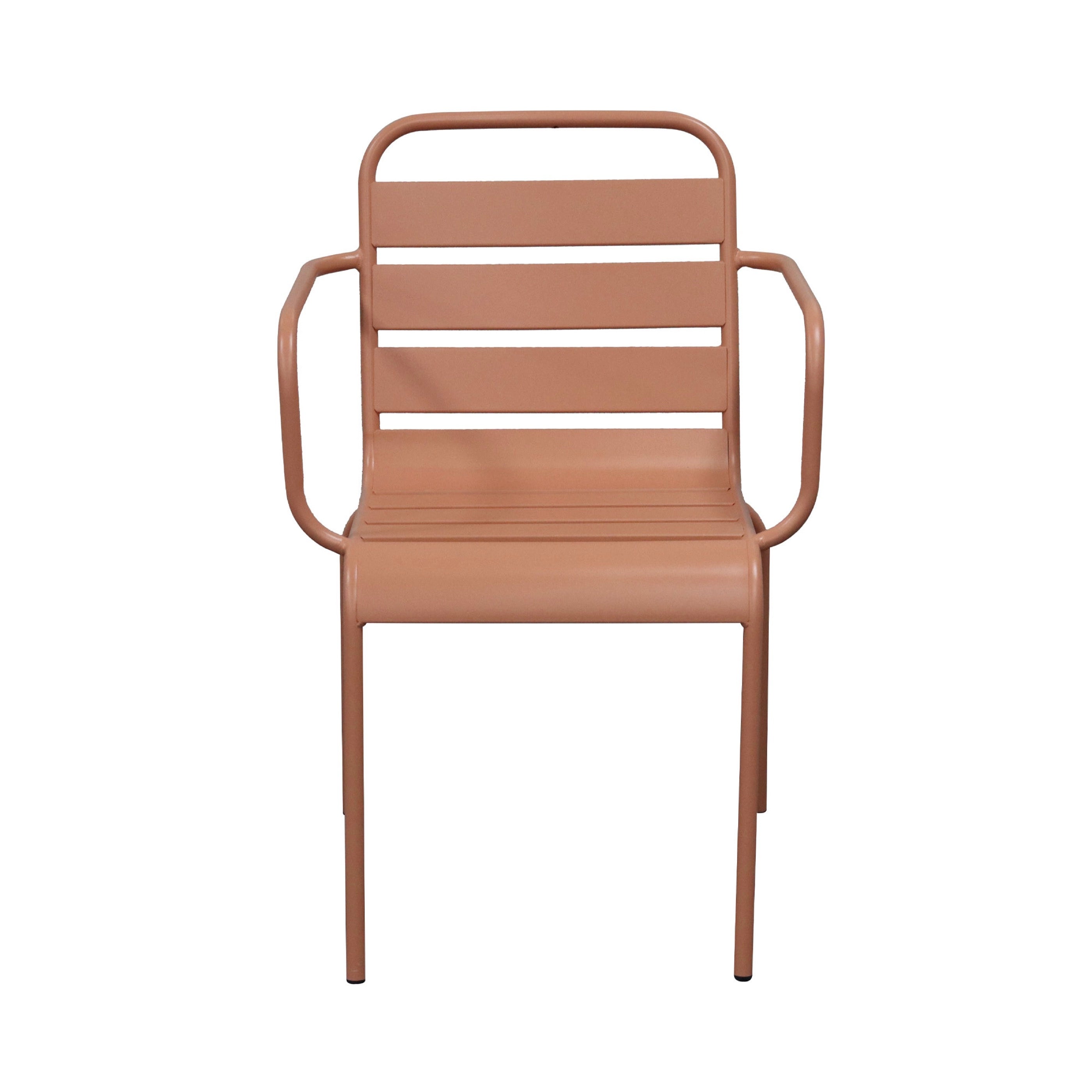 Baca - Conjunto Mesa de Jardín + 6 Sillones de Metal - Terracota
