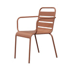 Baca - Conjunto Mesa de Jardín + 6 Sillones de Metal - Terracota