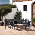 Baca - Conjunto Mesa + 4 Sillas + 2 Sillones Metal - Gris