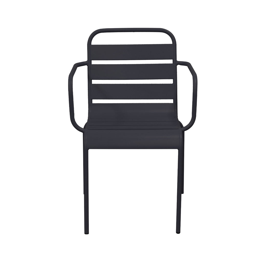 Baca - Conjunto Mesa + 4 Sillas + 2 Sillones Metal - Gris