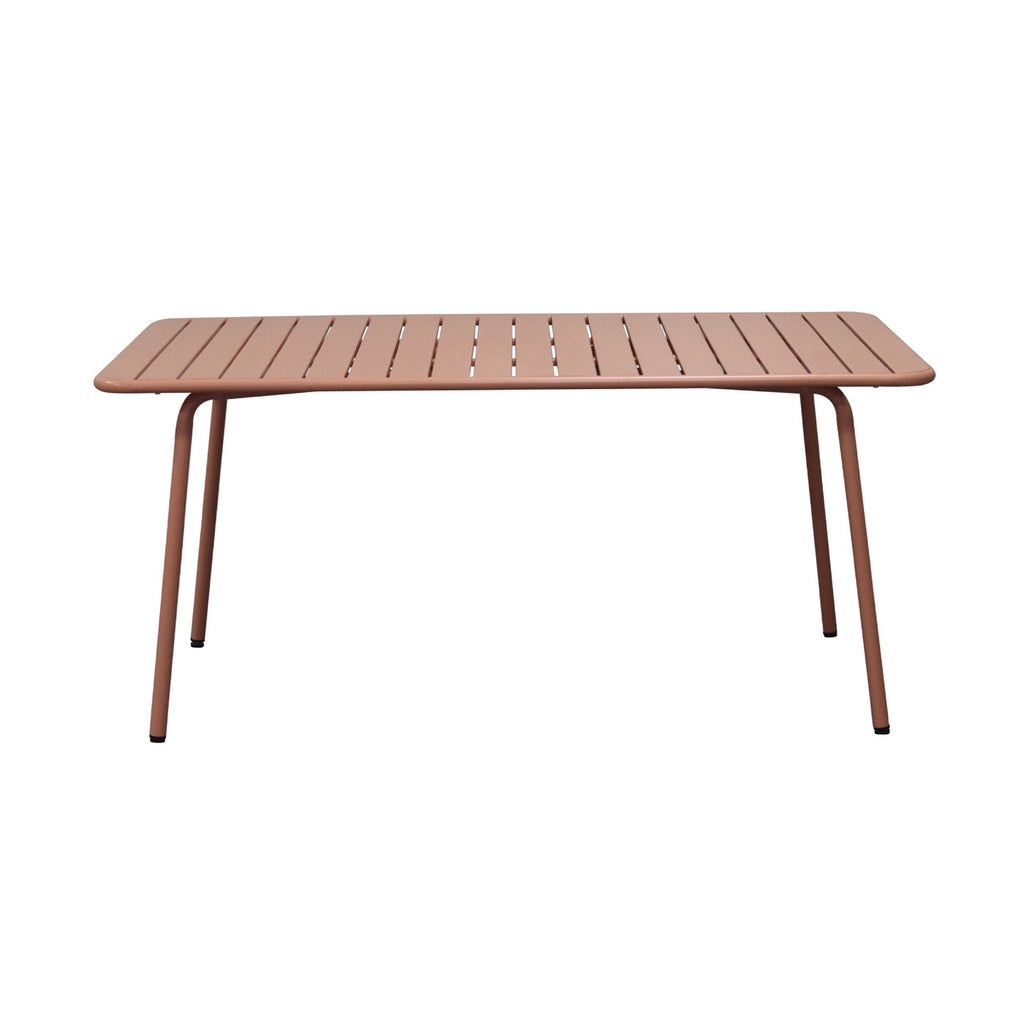 Baca - Table + 4 Chairs + 2 Metal Armchairs Set - Terracotta