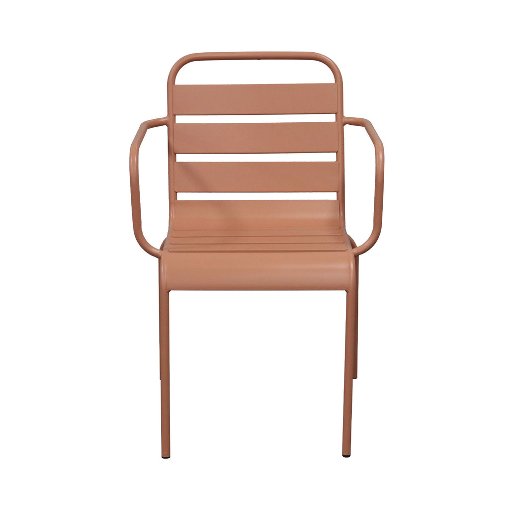 Baca - Table + 4 Chairs + 2 Metal Armchairs Set - Terracotta